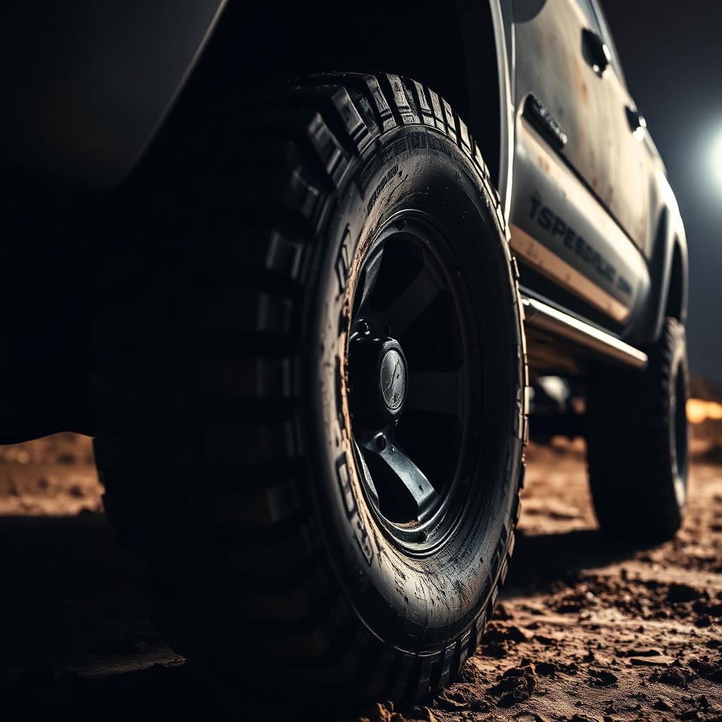 Lifted truck wheel detail